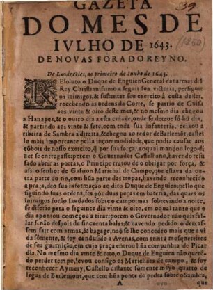 Gazeta do mes. 1643, Juli