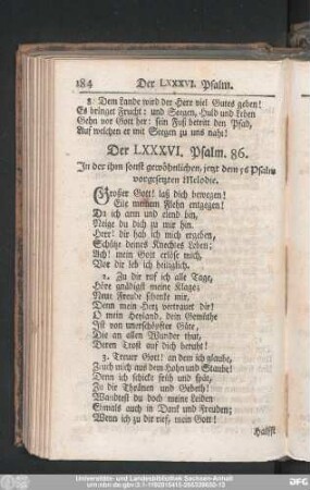 Der LXXXVI. Psalm. 86.