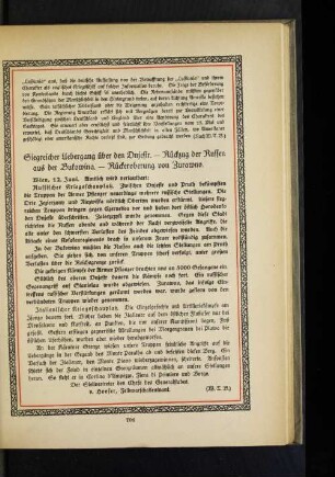 Siegreicher Uebergang über den Dnjestr. - Rückzug der Russen aus der Bukowina. - Rückeroberung von Zurawno.