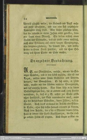 Dreyzehnte Beobachtung