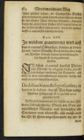 Cap. XIV. In welchem geantwortet wird auff das 16. capitul ...