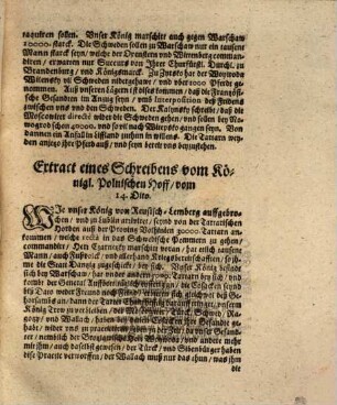 Continuirte Extract-Schreiben von unterschiedlichen Orthen Polens