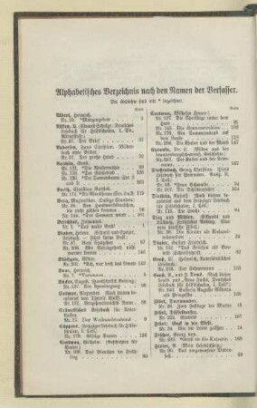 Alphabetisches Verzeichnis nach den Namen der Verfasser