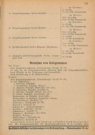 Annahme von Telegrammen