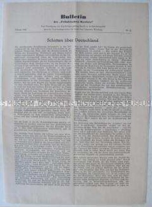 Informationsblatt des "Fränkischen Kreises" u.a. zur "deutschen Frage"