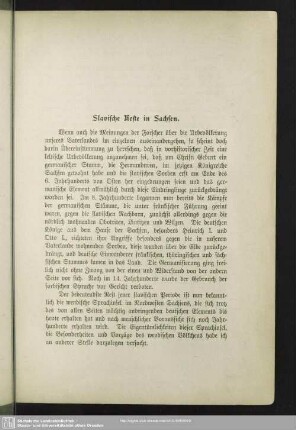 Slavische Reste in Sachsen