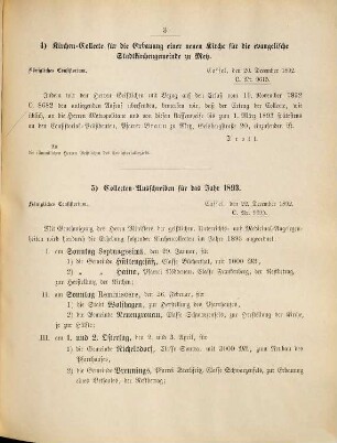 Kirchliches Amtsblatt, Gesetz- und Verordnungsblatt für den Amtsbezirk des Königlichen Konsistoriums zu Cassel. 8. 1893