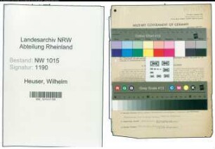 Entnazifizierung Wilhelm Heuser , geb. 13.09.1885 (Verwaltungsangestellter)