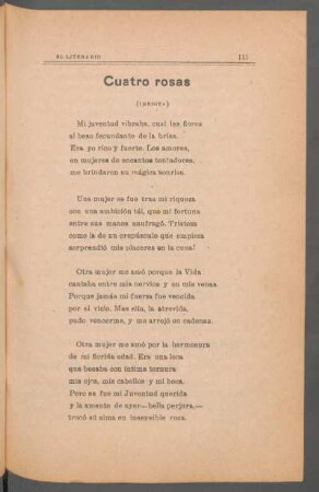 Cuatro rosas : (Inédita)