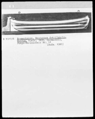 Tjalk, 1899, Halbmodell, Junge-Verzeichnis Nr. 51