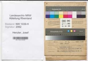 Entnazifizierung Josef Henzler , geb. 29.04.1920 (Angestellter)