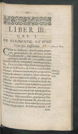 Cap. I. De Elemetis, Ut Sunt Principia Mistorum
