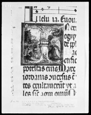 Psalterium — Initiale I (n) mit der Taufe Christiu im Jordan, Folio 146
