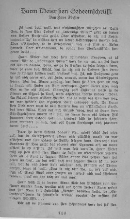 Harm Meier sien Geheemschrüfft