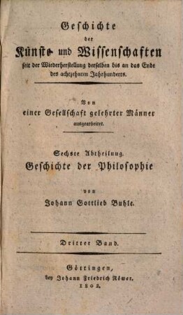 Geschichte der neuern Philosophie seit der Epoche der Wiederherstellung der Wissenschaften. 3,2