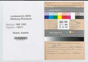 Entnazifizierung Kaethe Noack, geb. 22.11.1905 (Postassistentin)