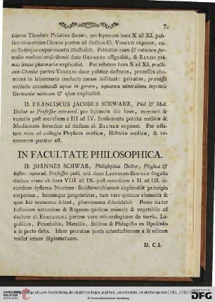 In Facultate Philosophica