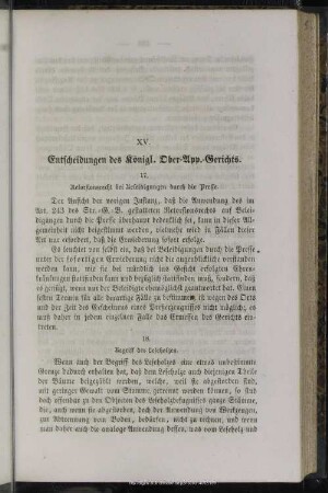 XV. Entscheidungen des Königl. Ober-App.-Gerichts