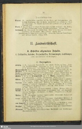 II. Landwirthschaft
