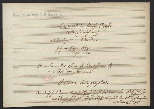Et incarnatus est; Coro, orch, bc; MülH 155/8