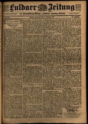 Zweite Ausgabe vom Samstag, den 16. Dezember 1899.