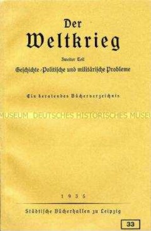 Bücherverzeichnis über Literatur zum 1. Weltkrieg