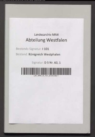 Alldodifikation des von Geismarschen Lehens im Kanton Warburg - Bd.1. Provenienz: Procureur du Roi, Tribunal 1. Instanz, Höxter