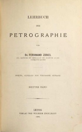 Lehrbuch der Petrographie, 3