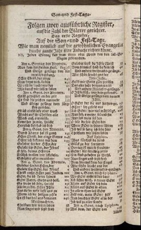 Folgen zwey ausführliche Register, auf die Zahl der Blätter gerichtet.
