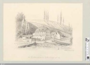 Das Brückenwirtshaus in Neckarweihingen im J. 1839 [1859]