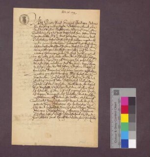 Donatio mortis causa des Johann Georg Weidenkeller, Domscholasters in Basel.