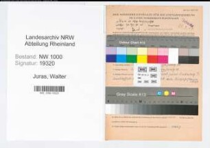 Entnazifizierung Walter Juras, geb. 11.10.1913 (Feuerwehrmann)