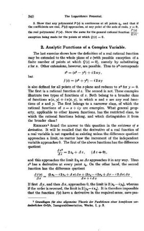 2. Analytic Functions of a Complex Variable.