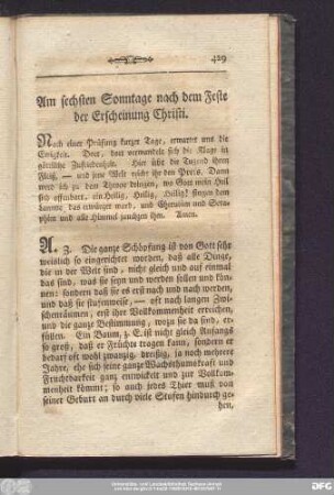 Am sechsten Sonntage nach dem Feste der Erscheinung Christi.