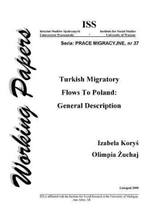 Turkish migratory flows to Poland : general description