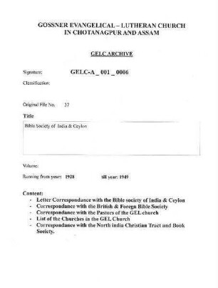 Bible Society of India & Ceylon