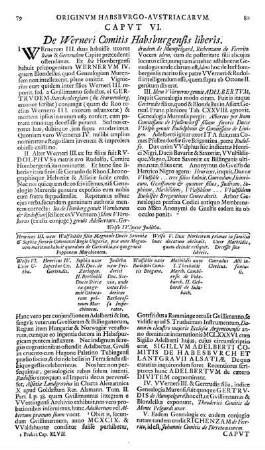 Capvt VI. De Werneri Comitis Habsburgensis liberis.