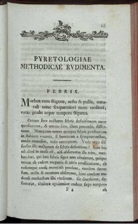 Pyretologiae Methodicae Rudimenta.