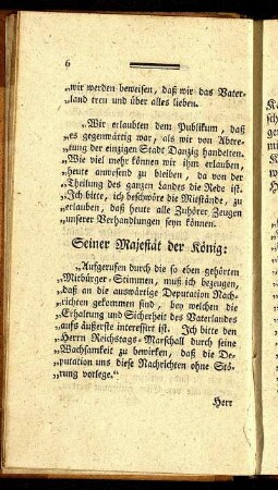 Seiner Majestät der König.