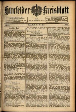 Ausgabe vom Samstag, den 19. Juni 1897.