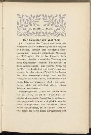 II. Betrachtung - Der Leuchter der Wahrheit