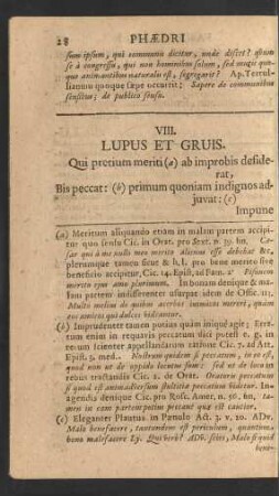 VIII. Lupus Et Gruis.