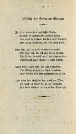 Abschied des sterbenden Sängers