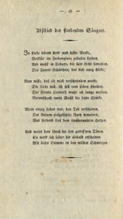 Abschied des sterbenden Sängers