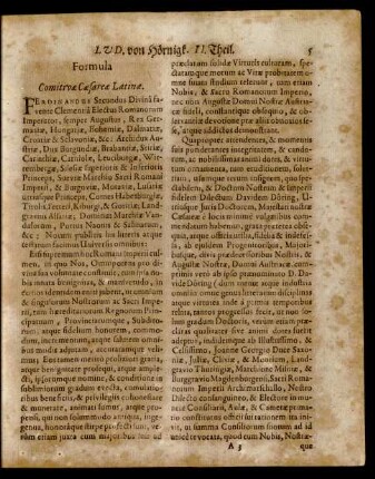 Formula Comitivae Caesareae Latinae.