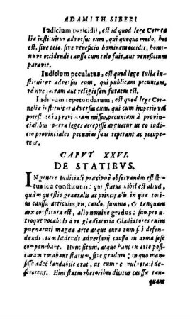 Capvt XXVI. De Statibvs