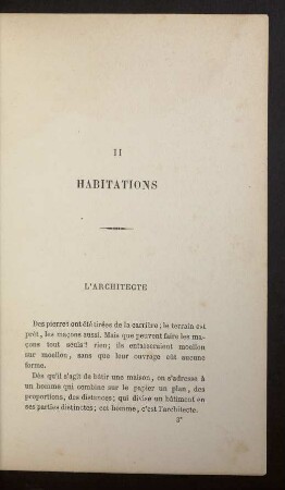 II. Habitations