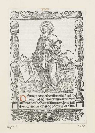 Heiliger Simon, aus: Peter Apian, "Hortulus anime", Nürnberg 1517