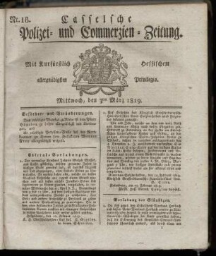 Nr. 18, Mittwoch, den 3ten Maerz 1819