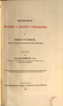 Historia Monasterii S. Augustini Cantuariensis